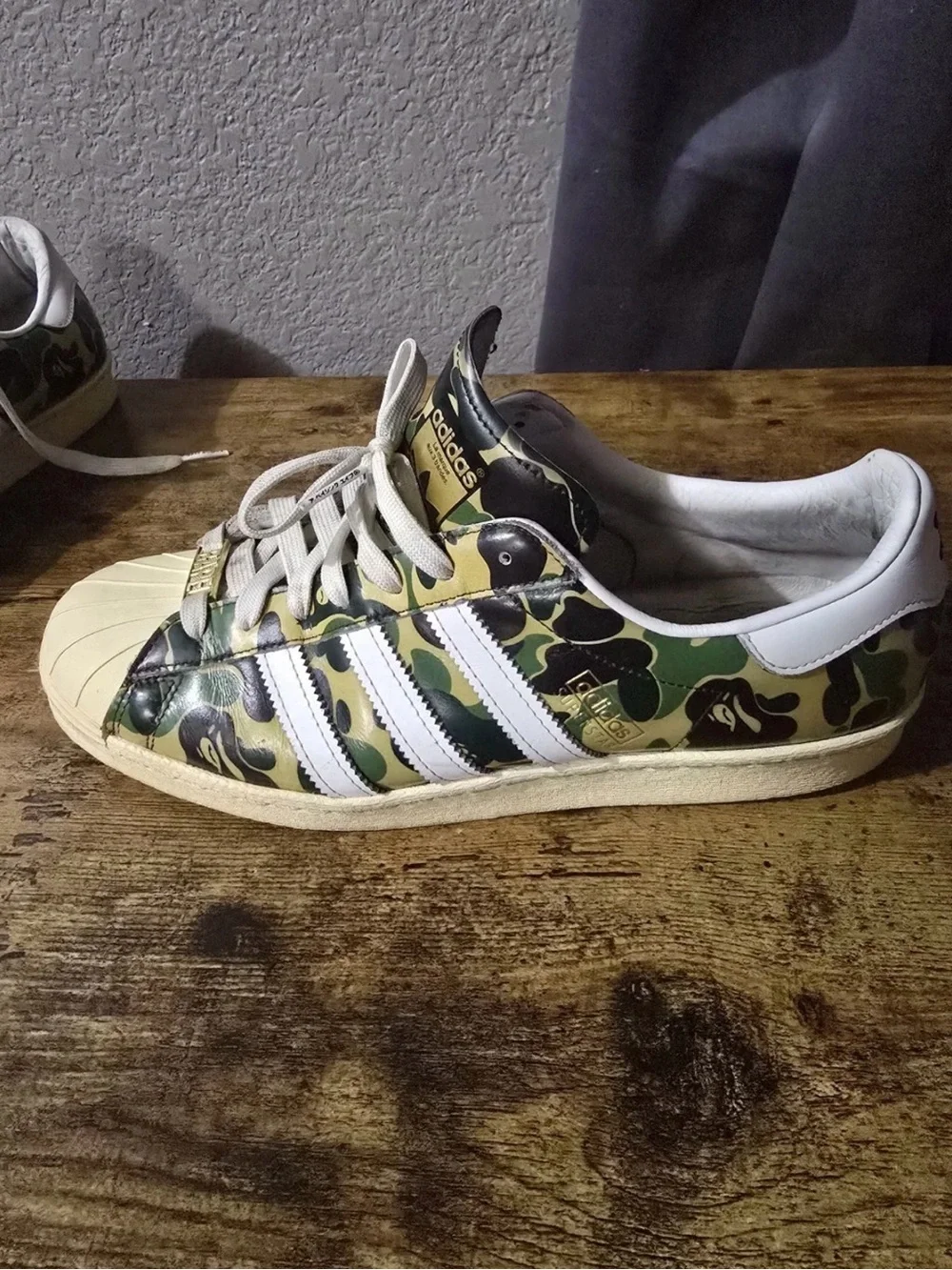 adidas Originals x Bape Superstar Sneakers in Green/Black/White Camo